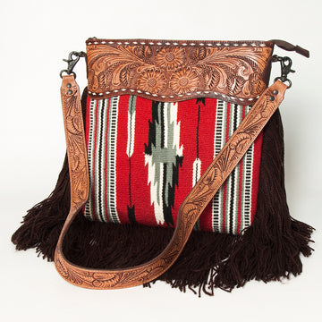 American Darling Signature Crossbody Hand Tooled Saddle Blanket Genuine Leather Women Bag Western Handbag Purse
